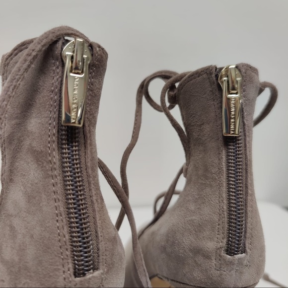 NWT: Vince Camuto Beige Suede Lace Up Pumps - Picture 6 of 10